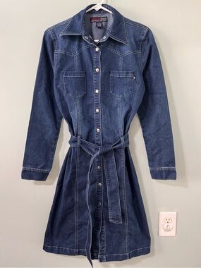 Vintage Y2K Aéropostale long-sleeve western denim midi dress size S